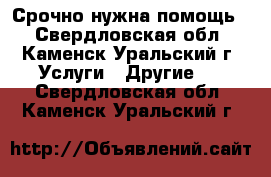 Срочно нужна помощь  - Свердловская обл., Каменск-Уральский г. Услуги » Другие   . Свердловская обл.,Каменск-Уральский г.